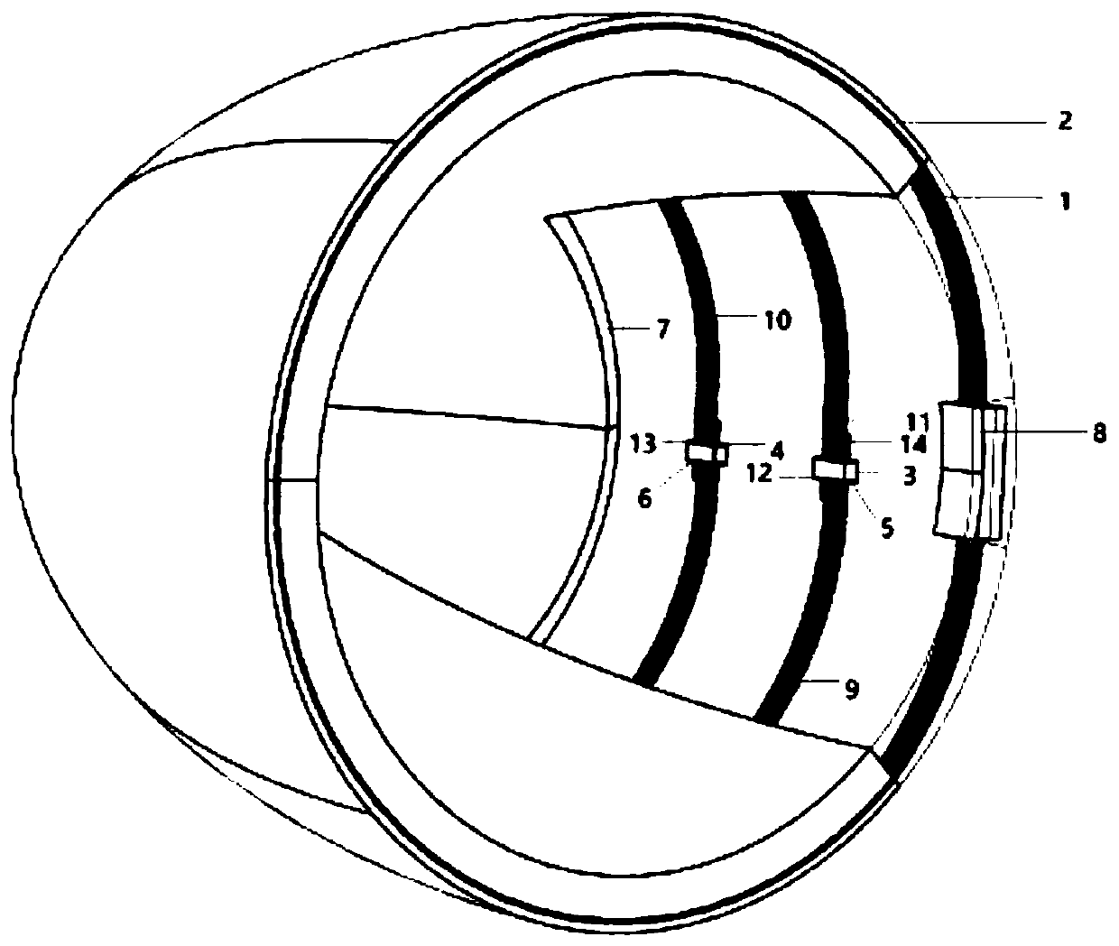 A kind of annular anchor cable type prestressed concrete shell structure and construction method