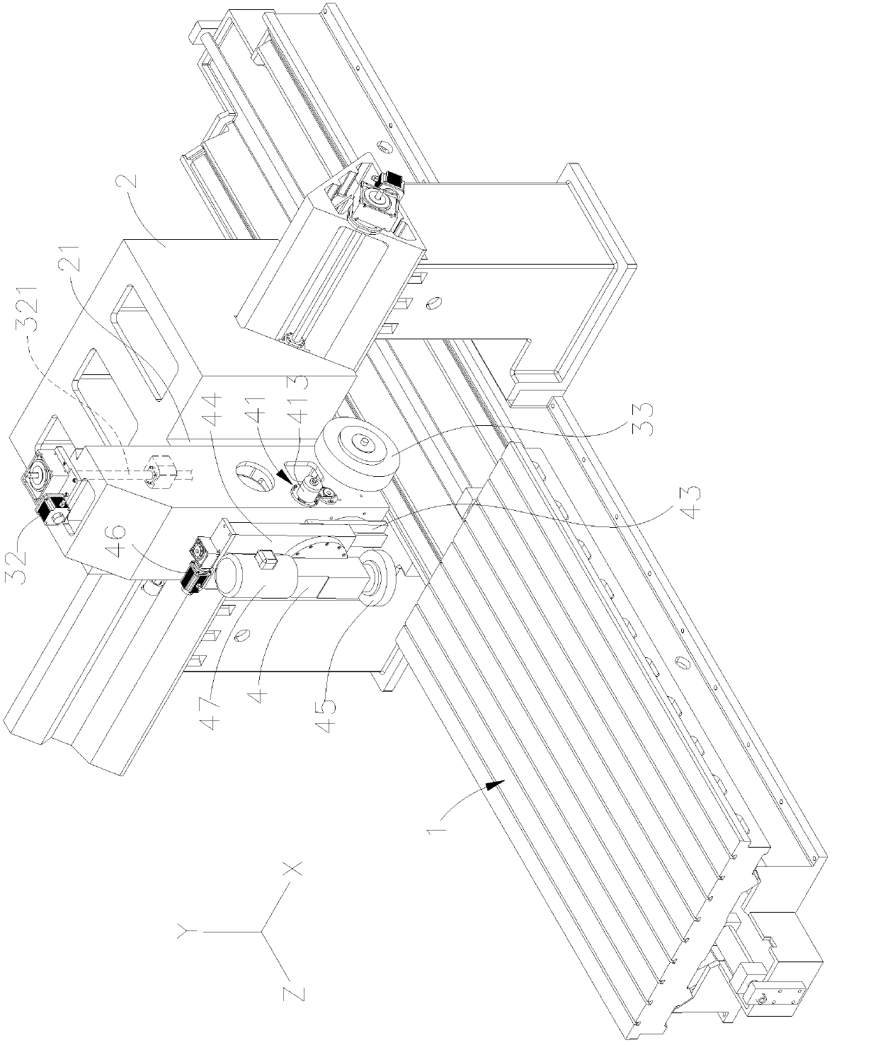 Grinding machine structure with vertical grinding head capable of keeping at fixed position and rotating movably