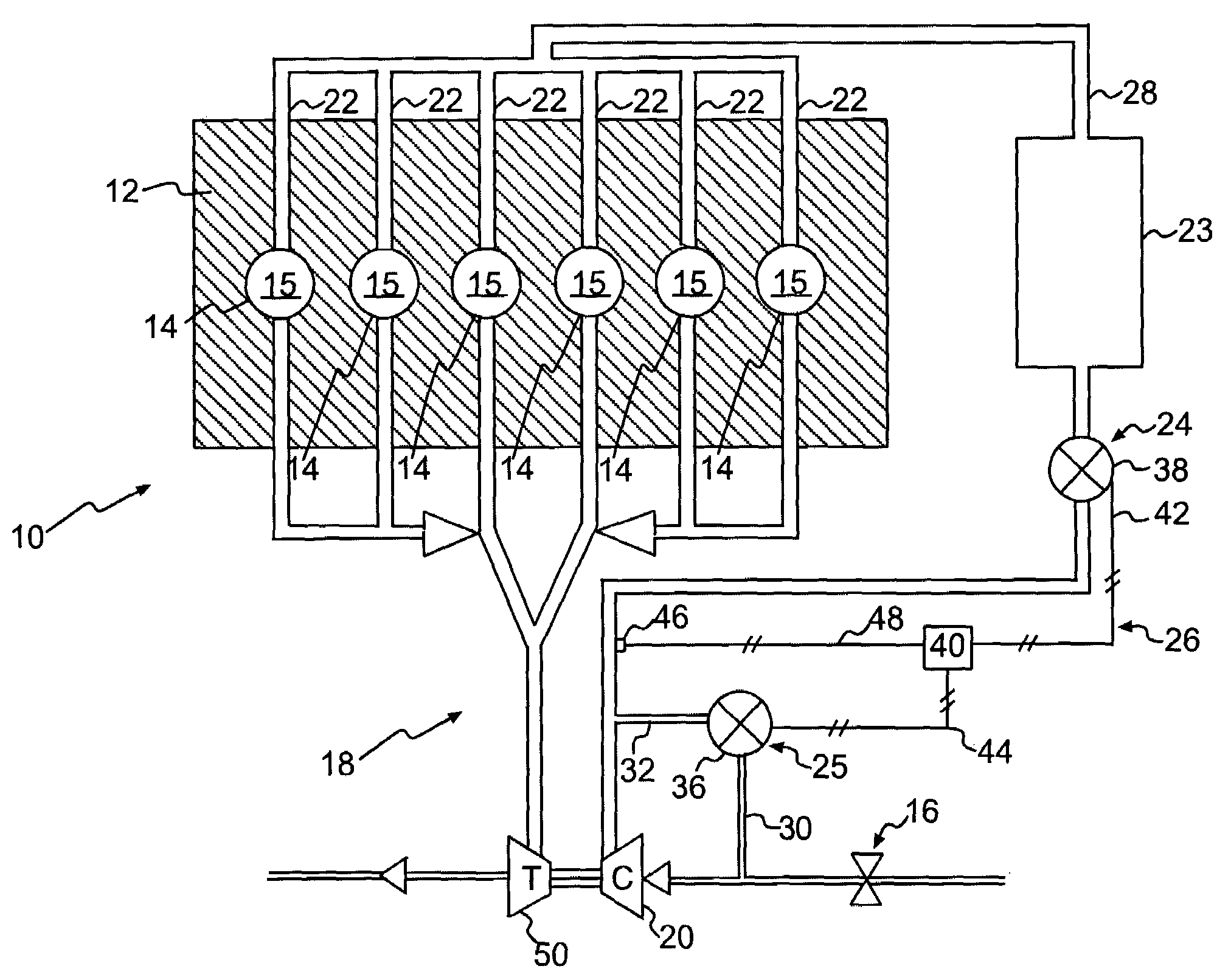 Air induction system having bypass flow control