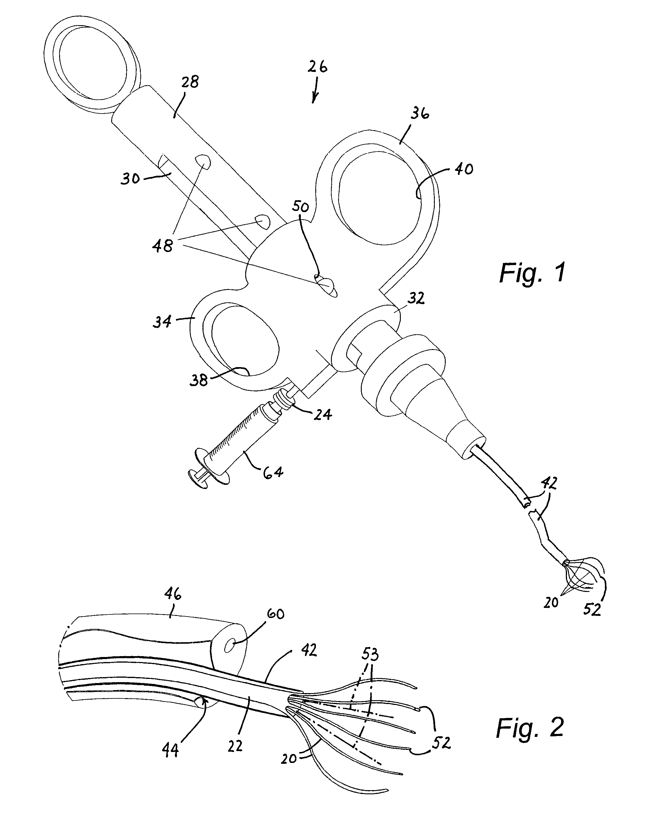 Medical instrument for fluid injection and related method
