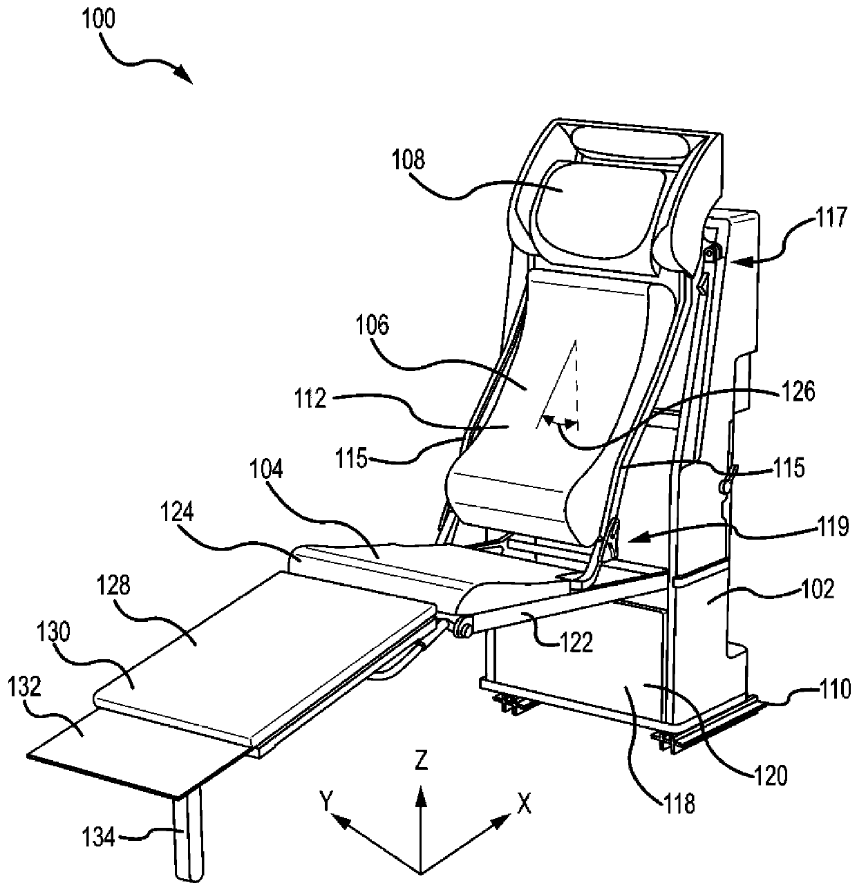 Supplemental recline panel for aircraft cabin attendant seat