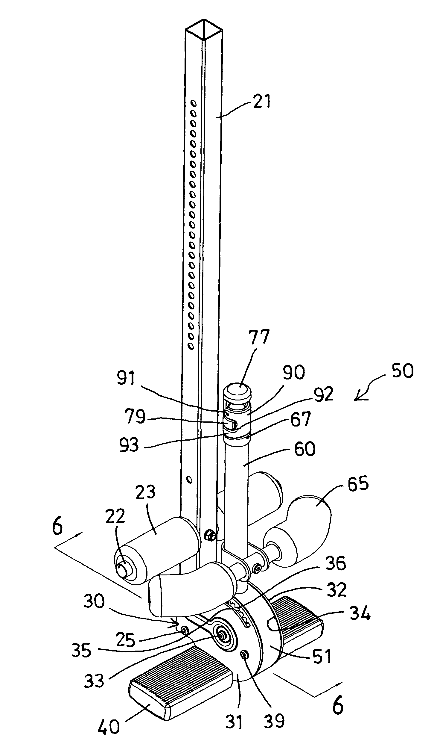 Tilting inversion exerciser having safety foot retaining device