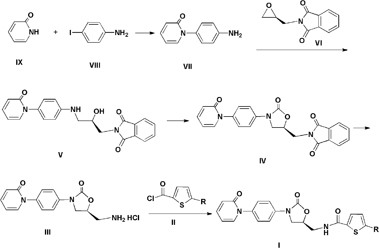 Oxazolidinone derivative and preparation method and application thereof