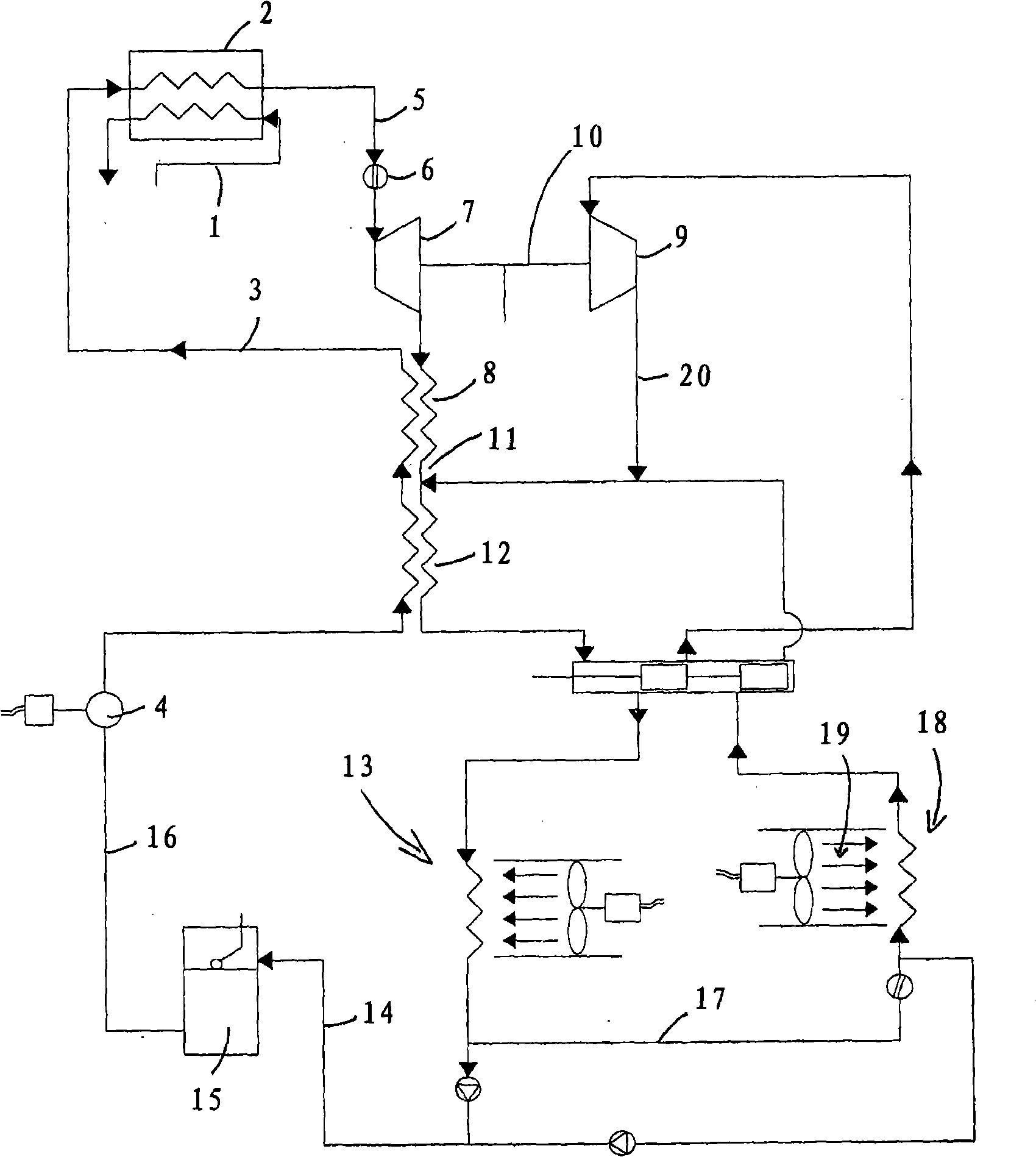 Cooling apparatus for air conditioning and heat pumps