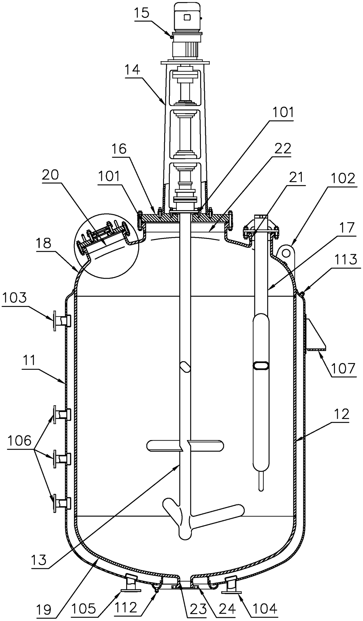 A high-strength corrosion-resistant glass-lined reactor