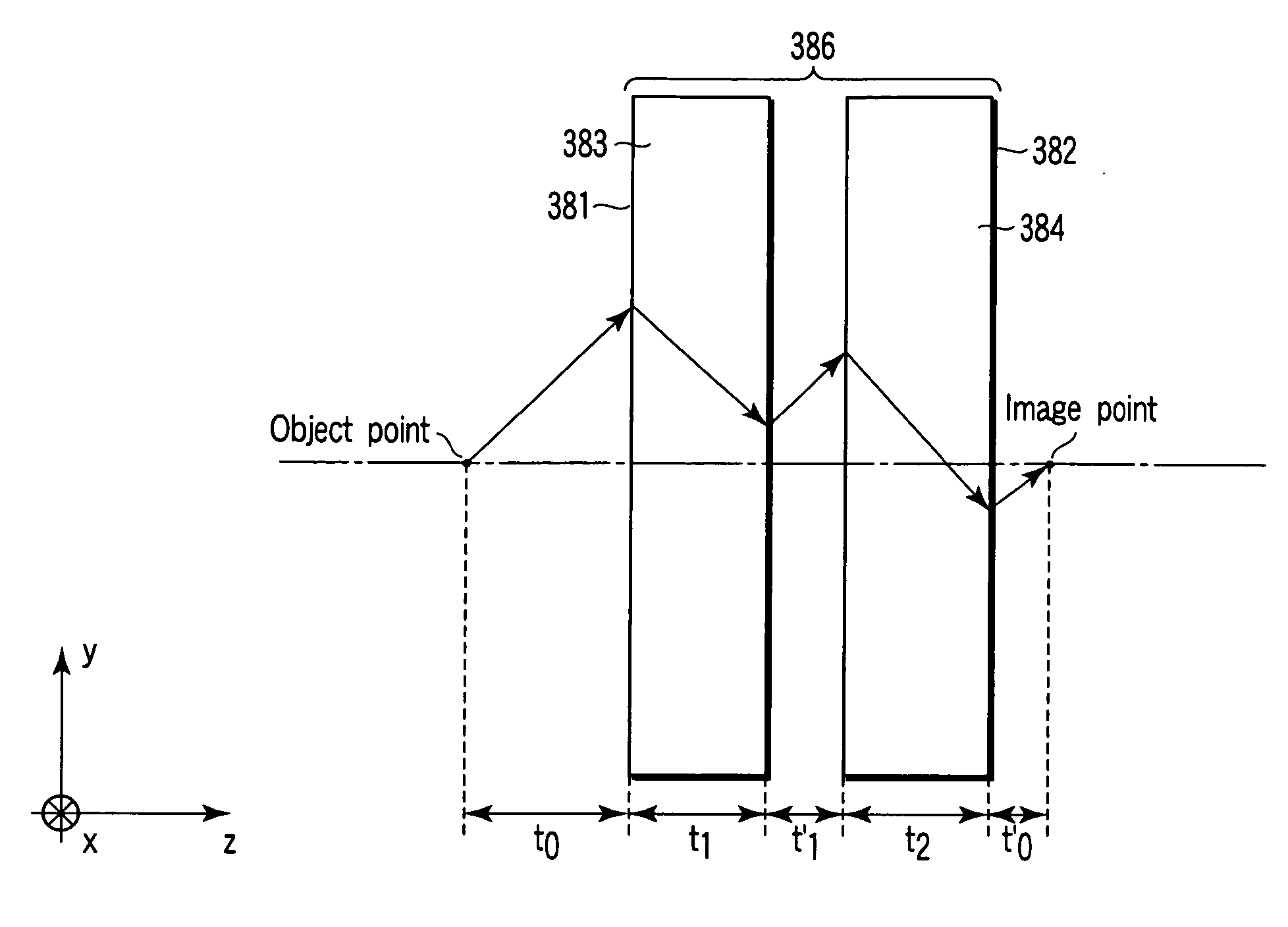 Medium exhibiting negative refraction, optical element, and optical system