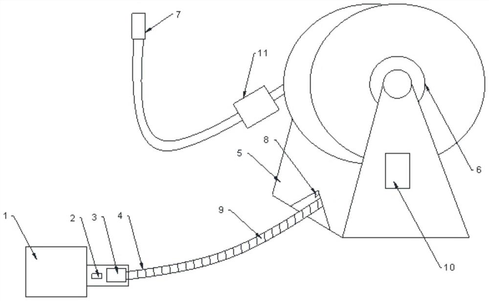 A wire take-up device for stone grinding