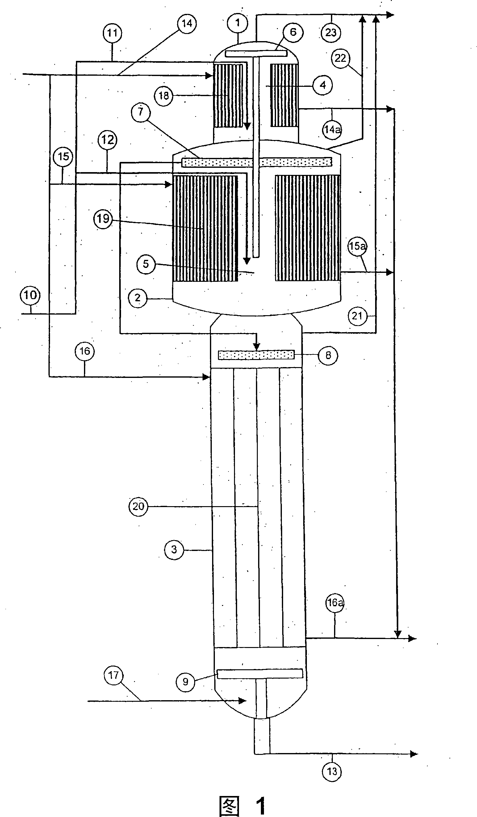 High pressure method for producing pure melamine in a vertical synthesis reactor