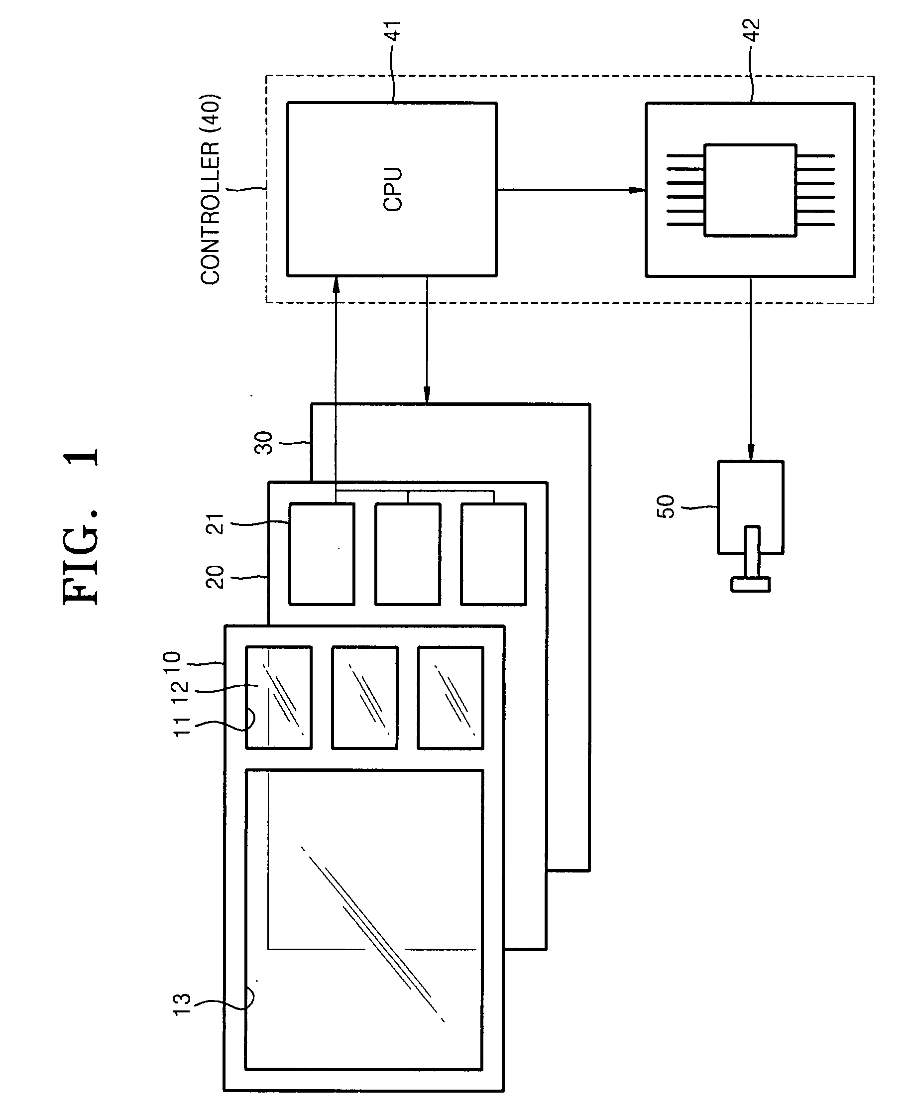 Input device with display buttons and portable electronic device having the same