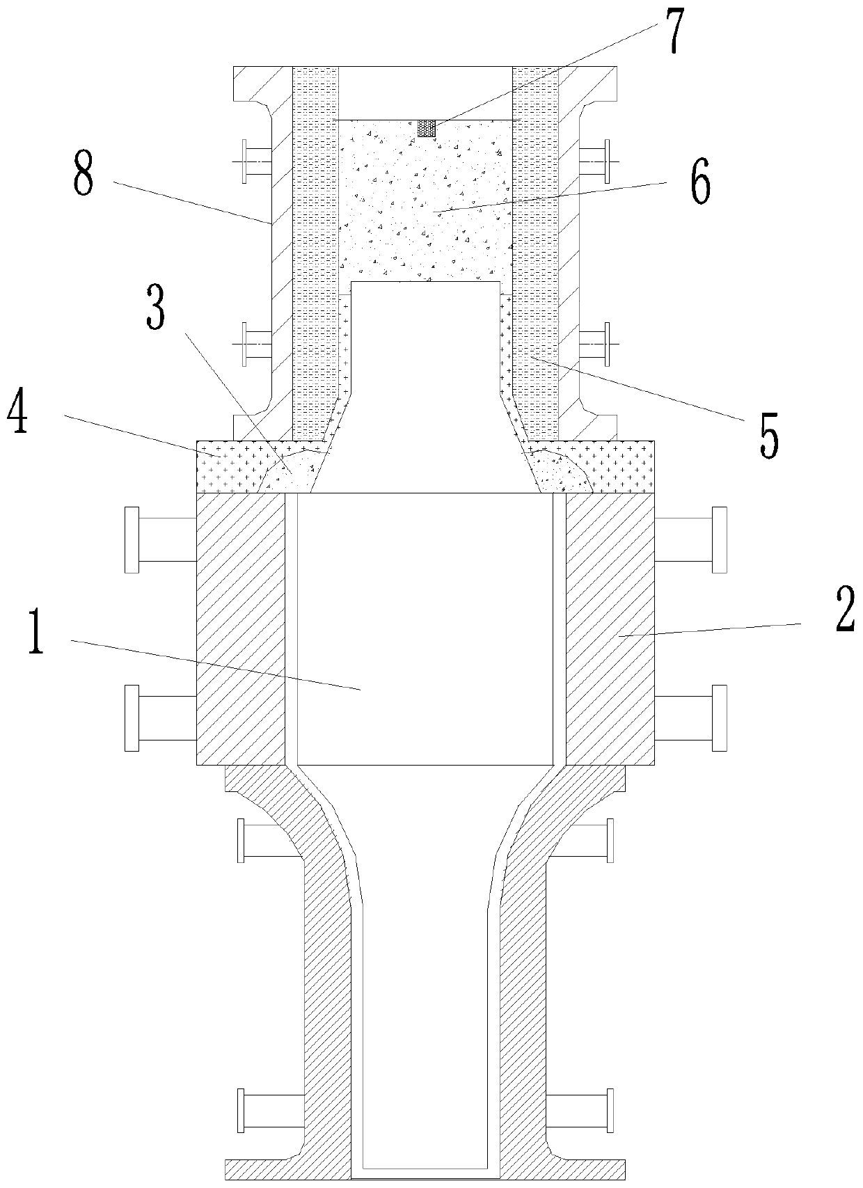 Cast steel roller thermal connection device and using method thereof