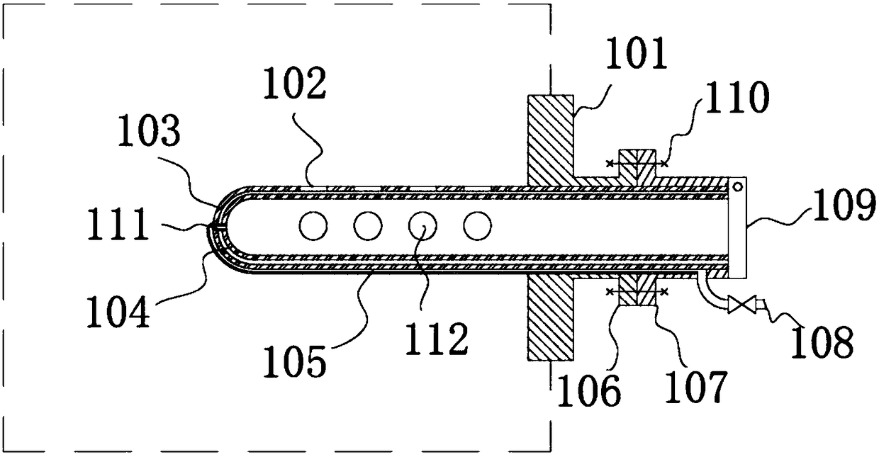 Chemical monitoring sampling pipe structure