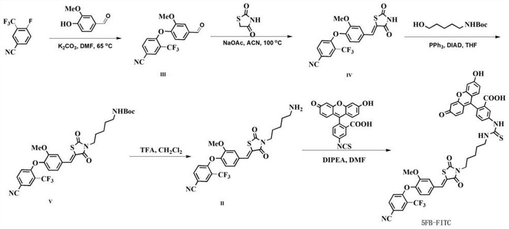 Fluorescent probe compound and its preparation method and application