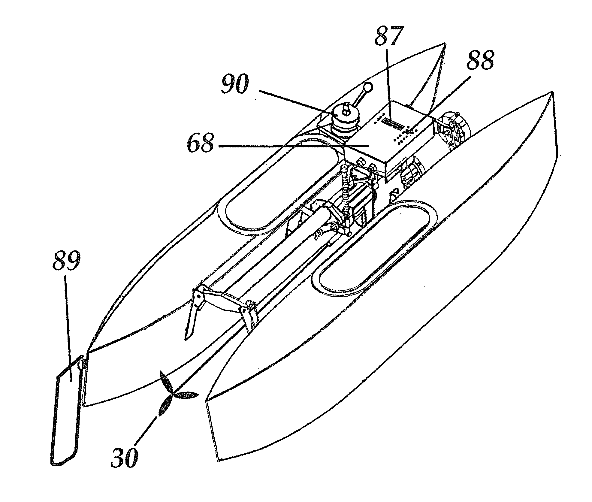 Angular velocity-controlled pontoon  propulsion system