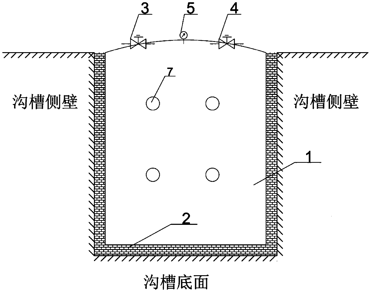 Underground pipeline groove support and monitoring integrated structure and construction method