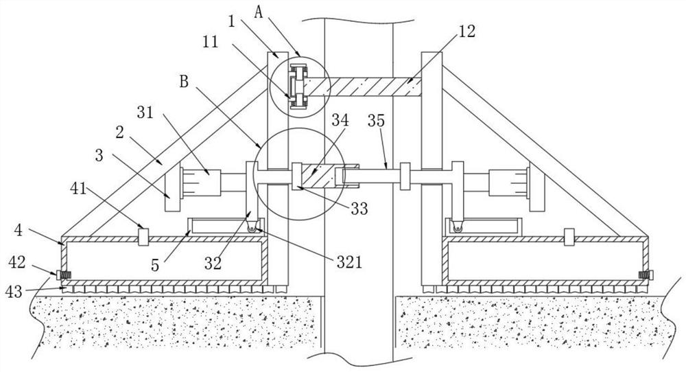 Pre-embedded positioning device for preset holes in building structures
