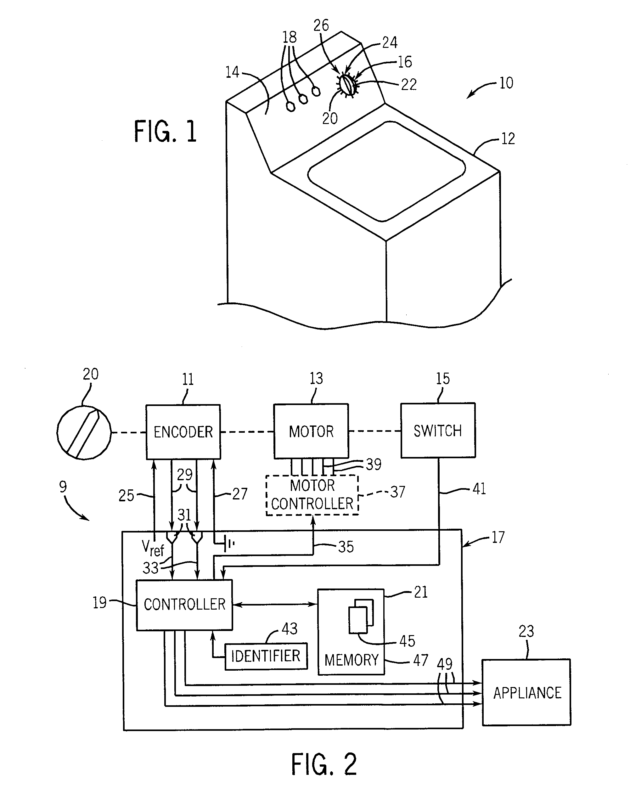 Self-advancing encoder for appliance control