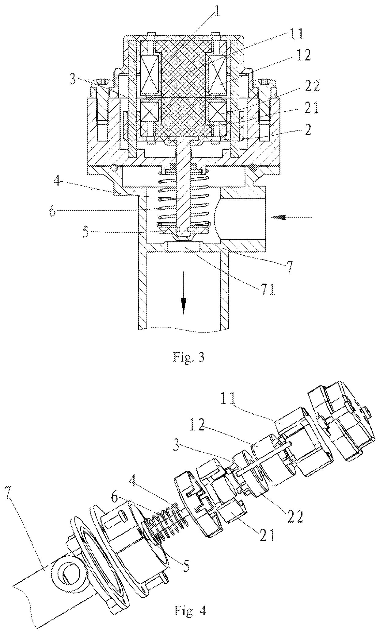 Dual coil solenoid valve for a fuel gas control valve and the control method thereof