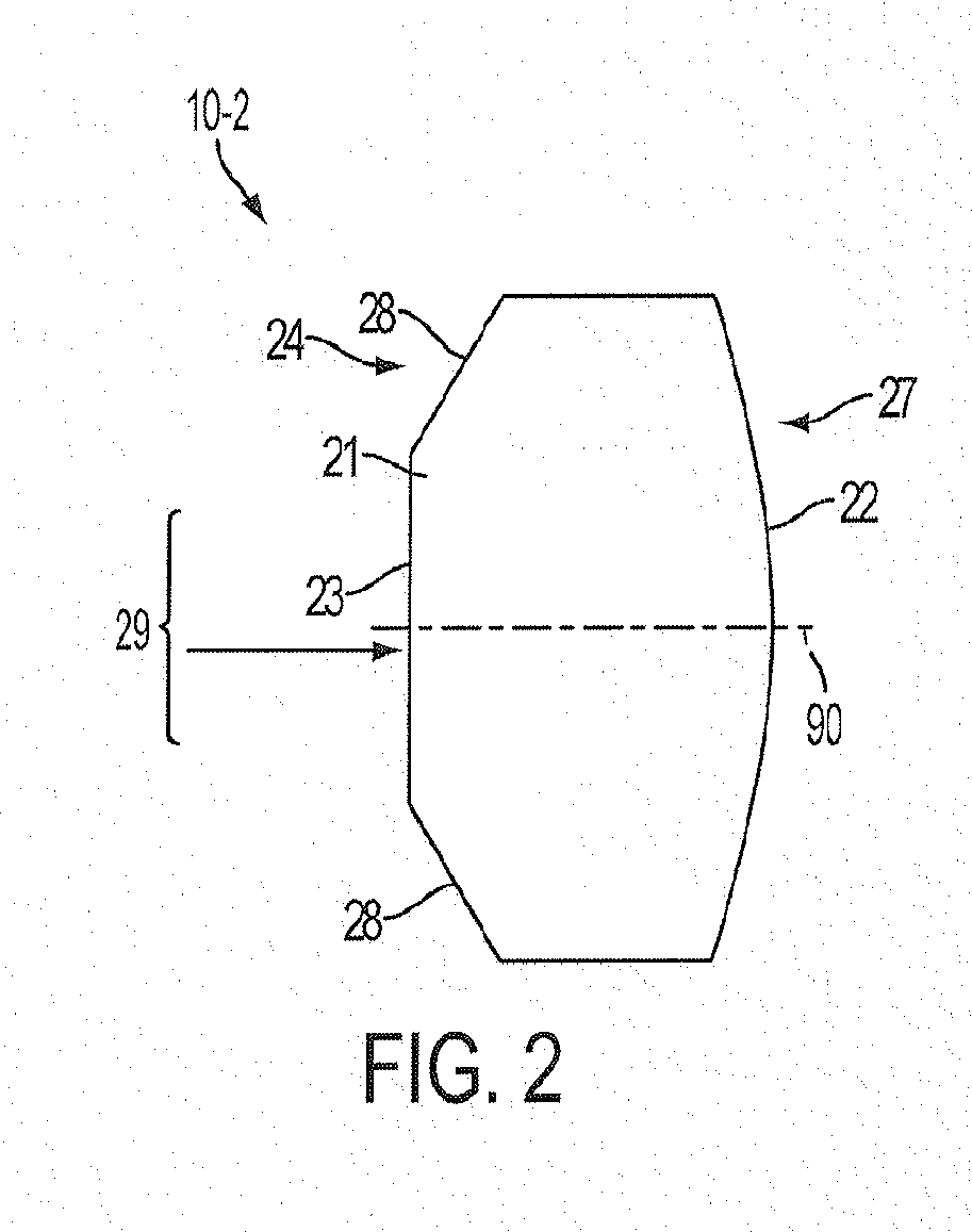 Multi-focal optical component, optical system, and imaging method
