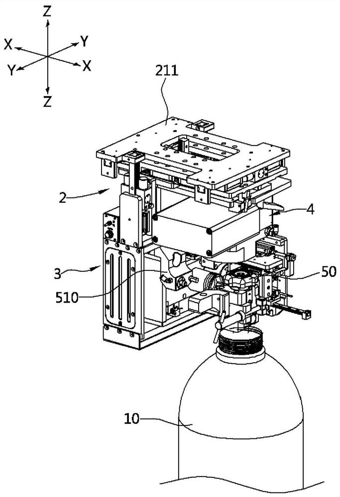 Gas supply device equipped with connector transfer unit and connector coupling method therefor