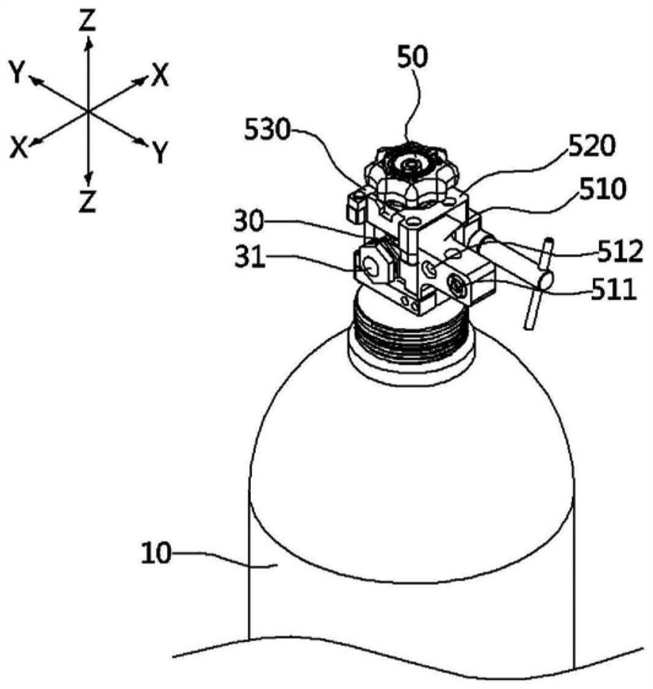 Gas supply device equipped with connector transfer unit and connector coupling method therefor