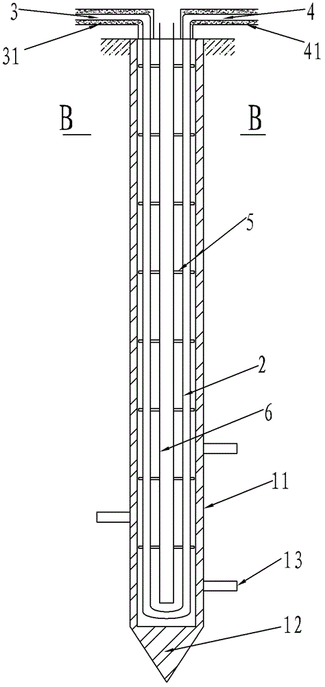 Method for embedding precession-type backfill grouting ground source thermal energy conversion precast pile device into stratum