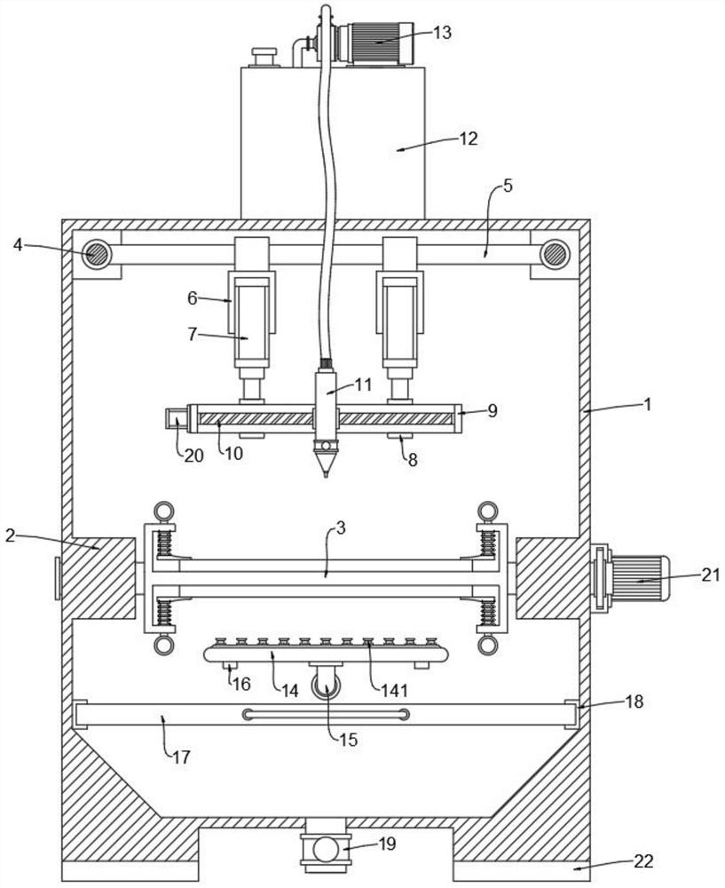 Surface etching device for etching glass