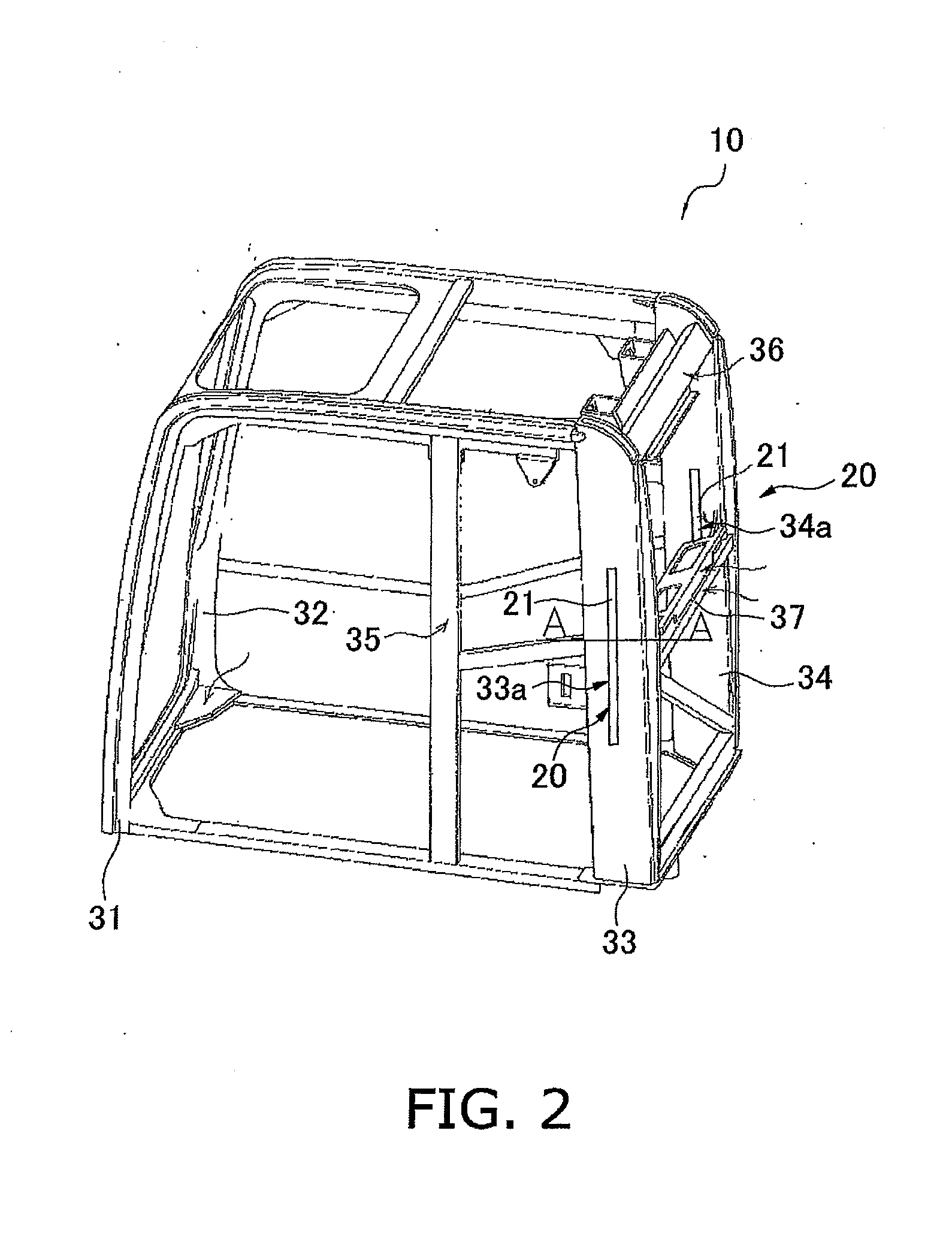 Reinforcement structure for pipe and cab structure for construction machine having the same