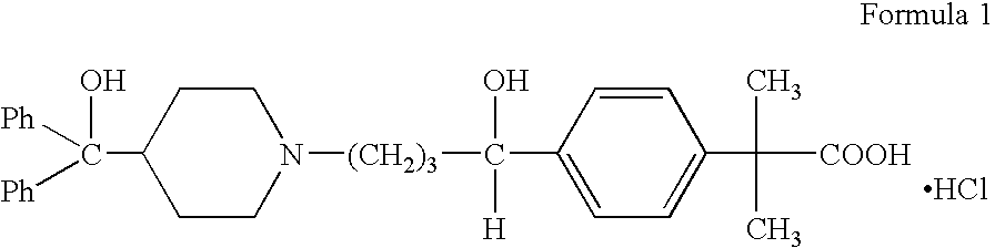 Novel crystalline forms of 4-[4-[4-(hydroxydiphenylmethyl)-1- piperidinyl]-1-hydroxybutyl]-$g(a)-dimethylbenzene acetic acid and its hydrochloride