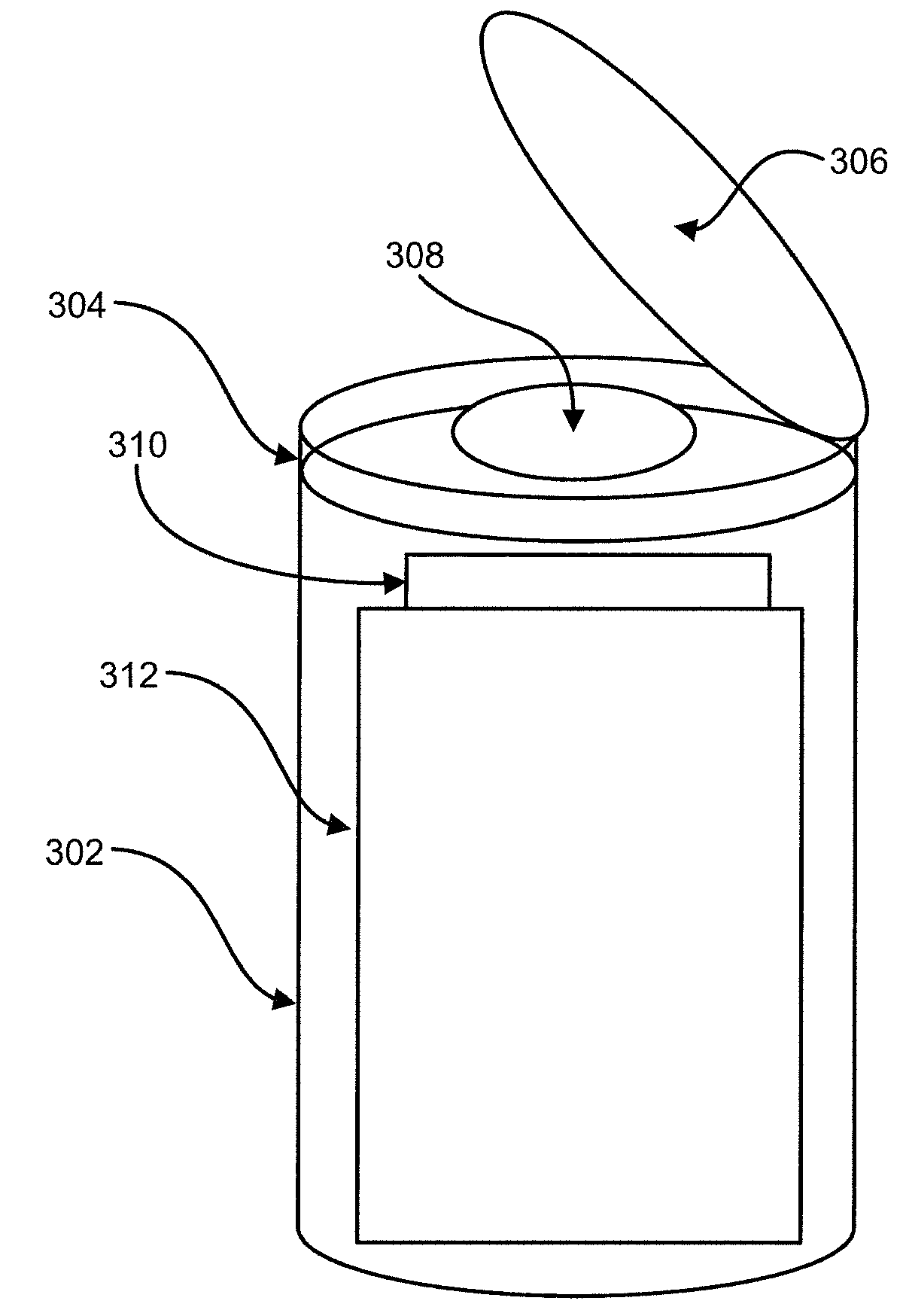 Refill article for wipes dispenser and assembly of both