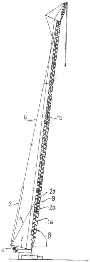Method for erecting long crane jibs