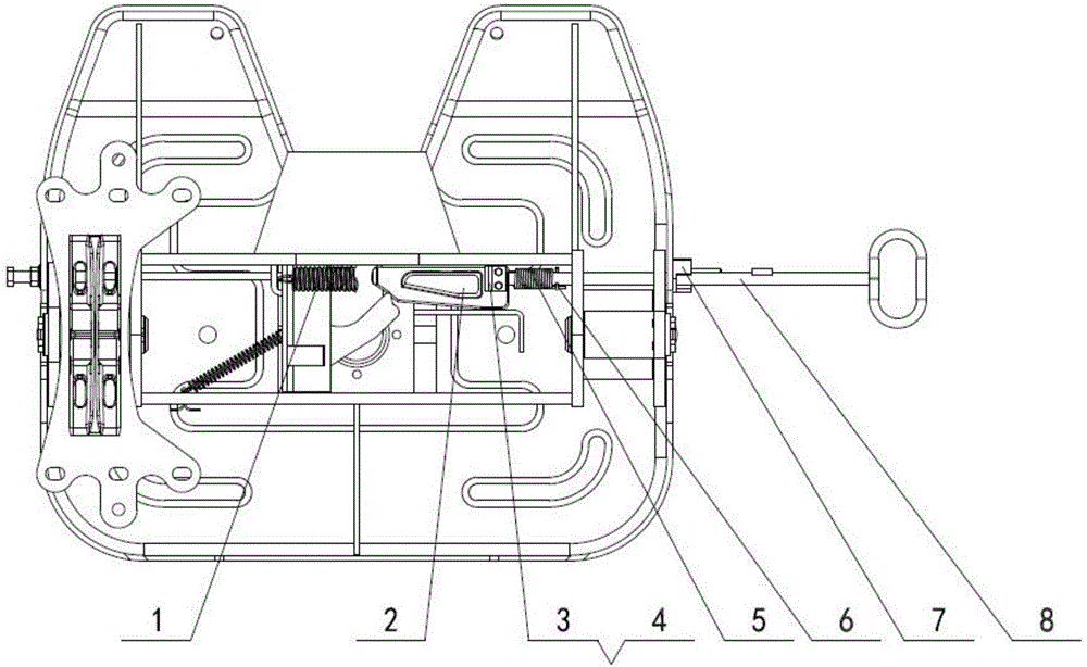 Saddle with separation and connection mechanism being operated in straight-pull and rotation modes