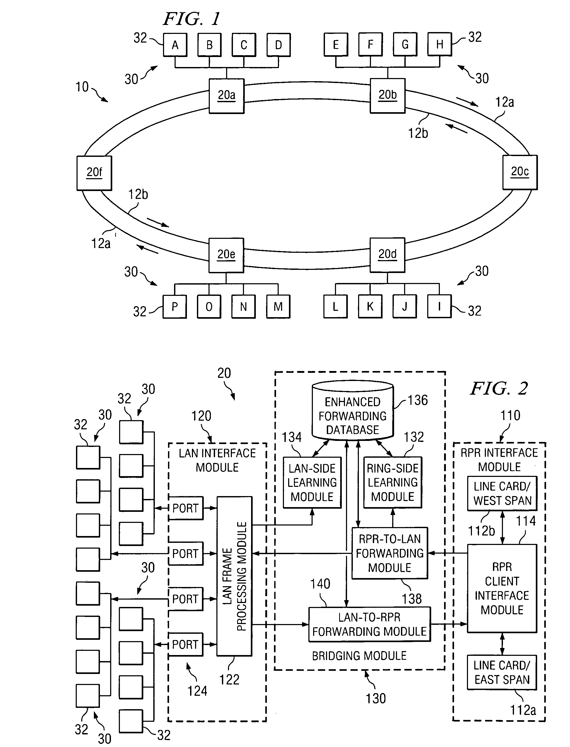 Method and system for bridging traffic in a resilient packet ring network