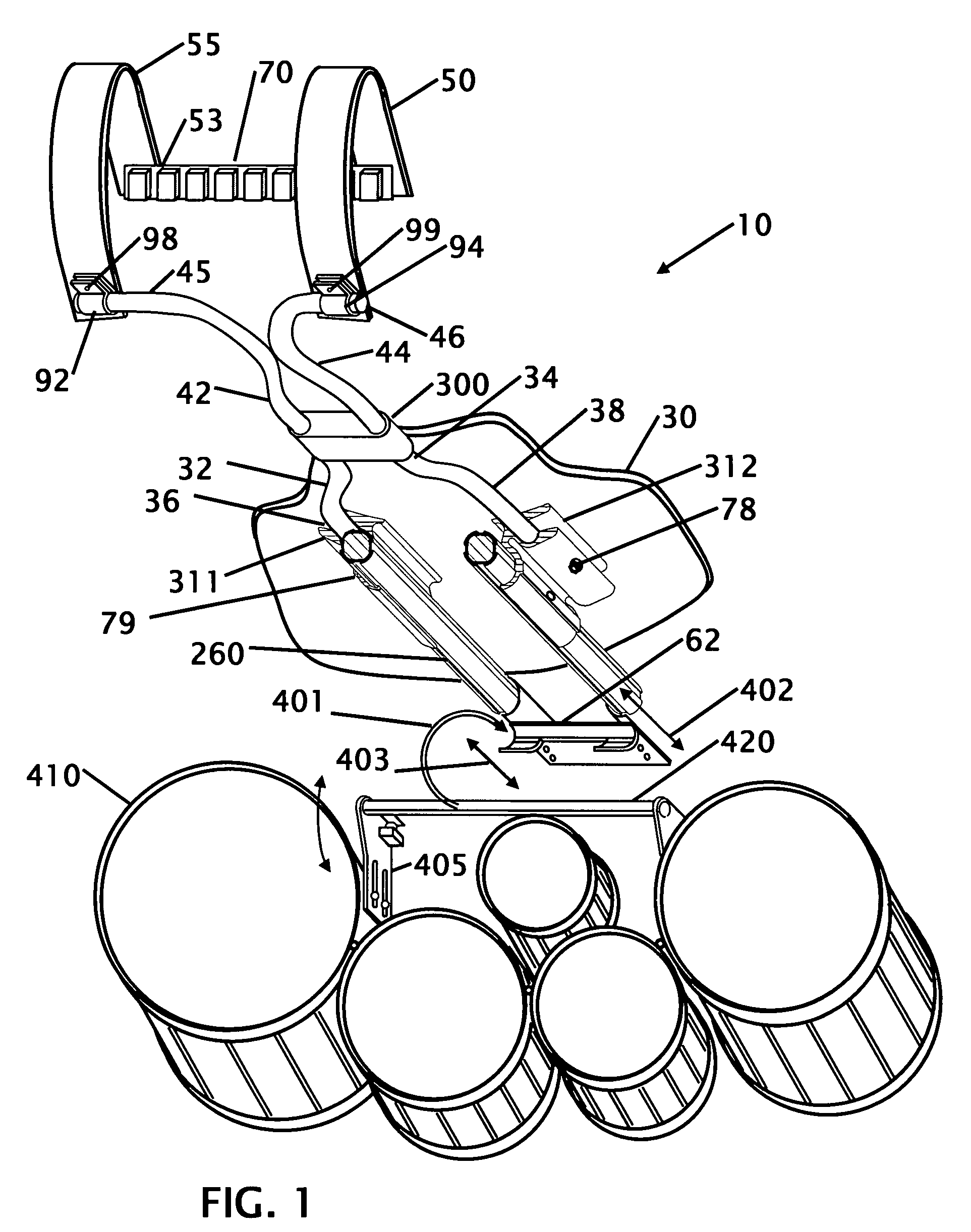 Carrier with adjustable parallel track structure for retaining musical instruments