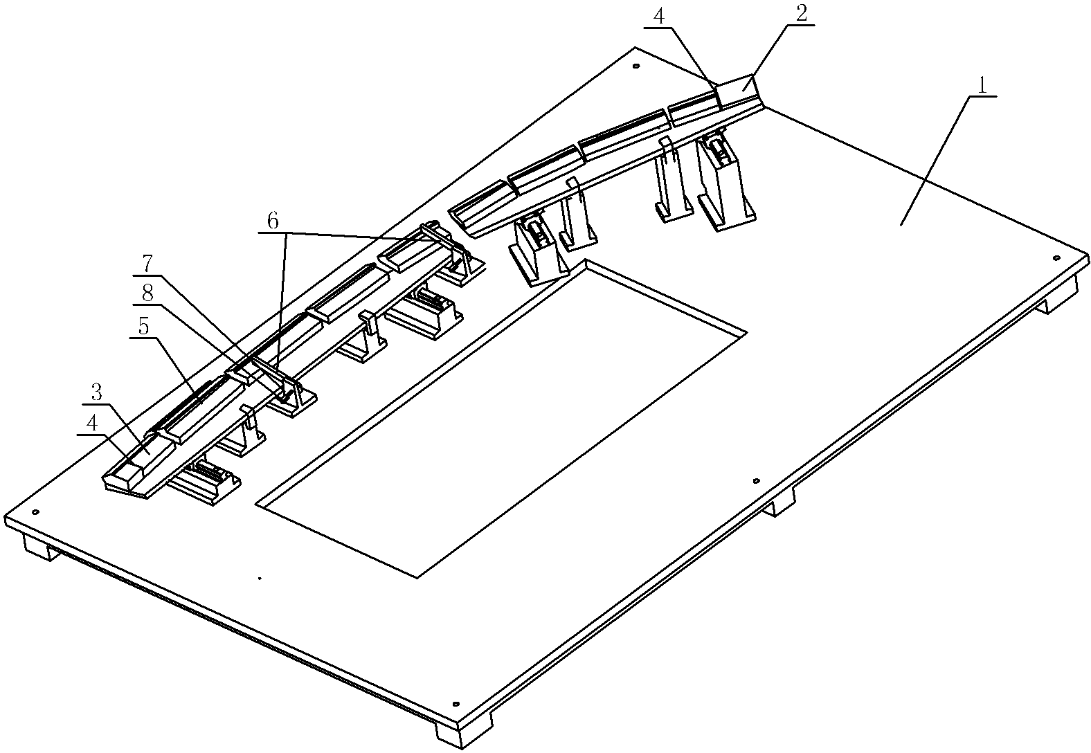 Detecting device for side enclosure bright strip assembly