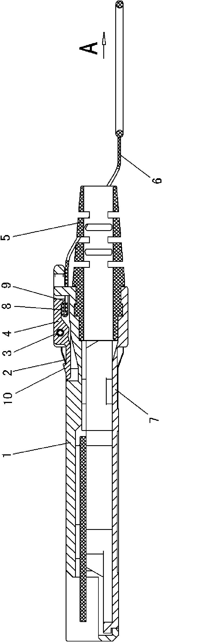 Guy-wire-knockout electric connector and guy-wire-knockout electric connector assembly