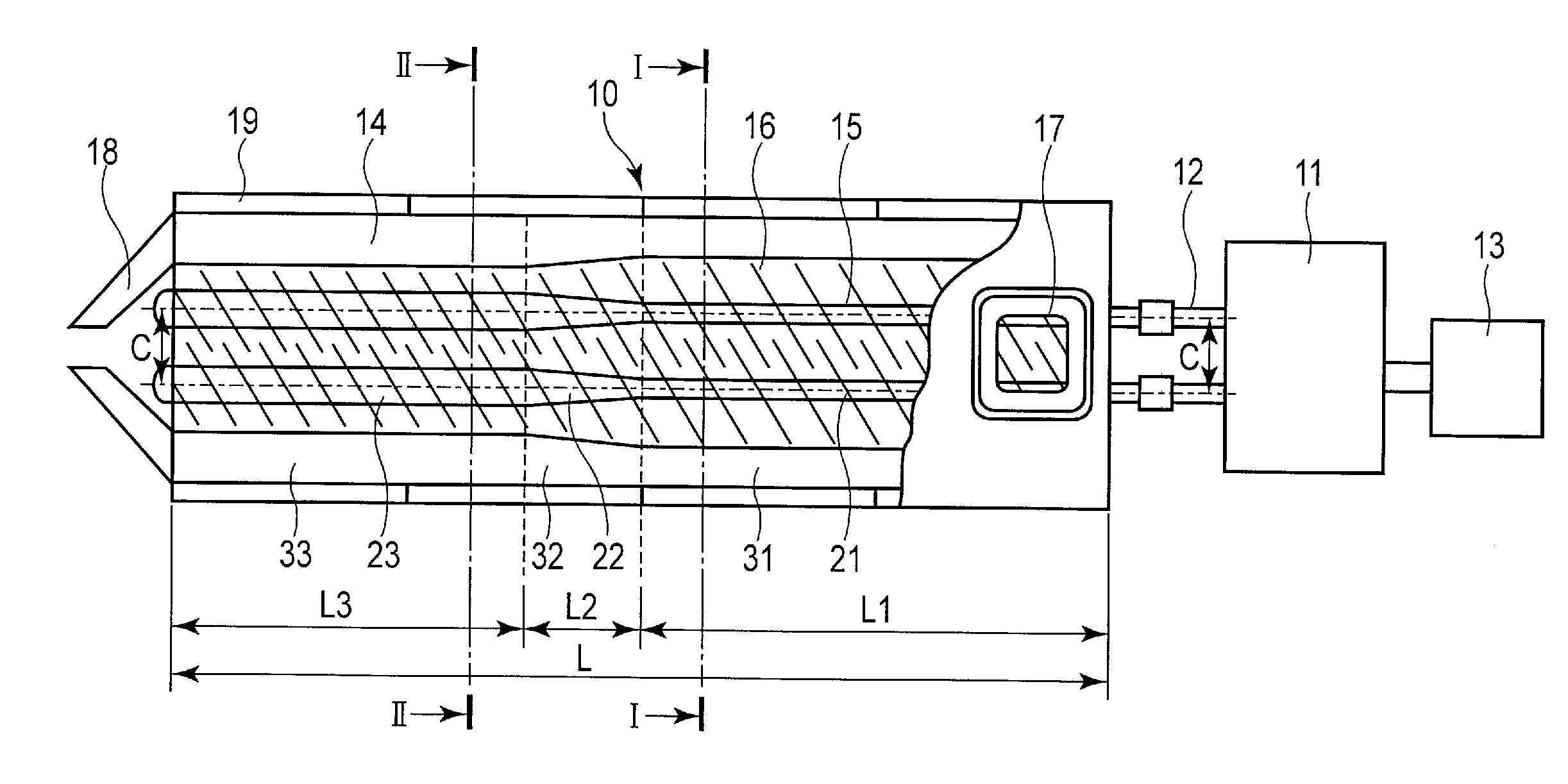 Twin-screw extruder and kneading method using twin-screw extruder
