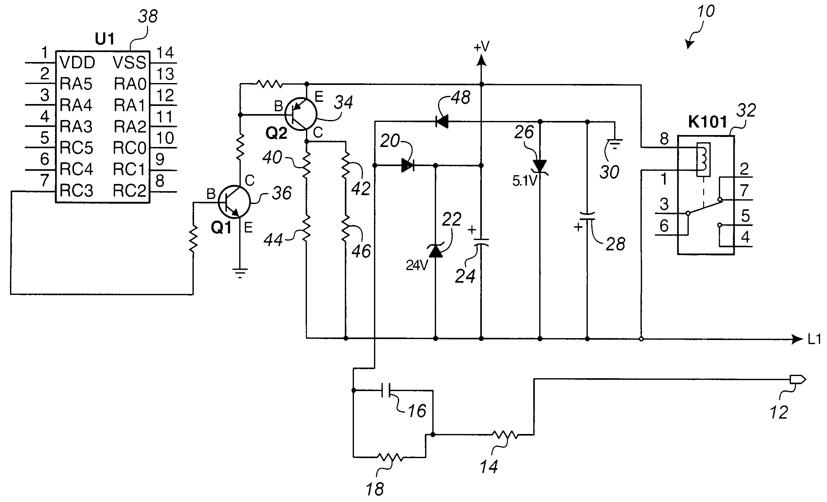 Adaptive defrost control circuit with relay power saving feature