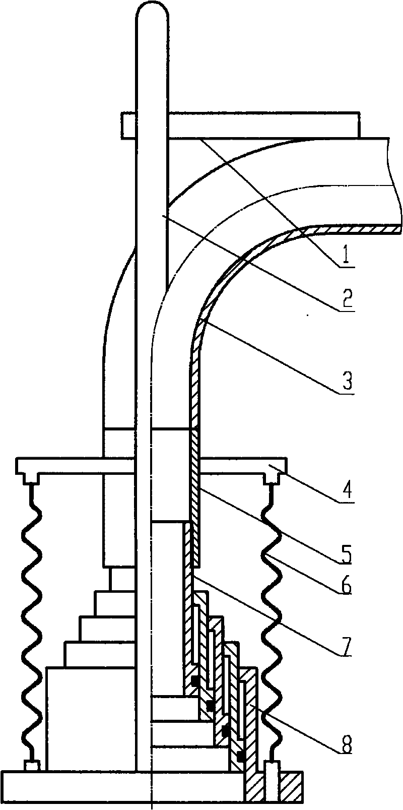 Anti-electrostatic crane tube telescopic oil drain device