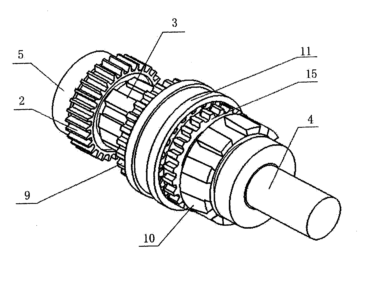 Two-stage automatic gear shift transmission device