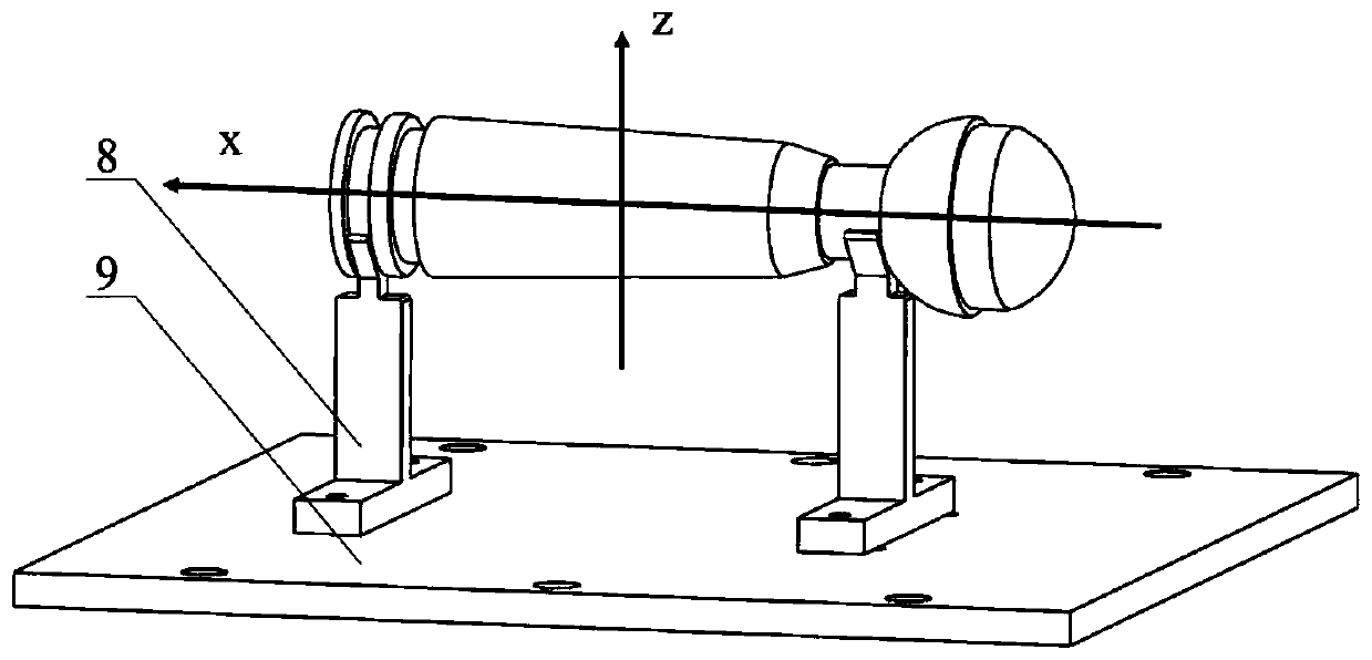 Contour processing error measuring device and method of hydraulic cone piston of excavator