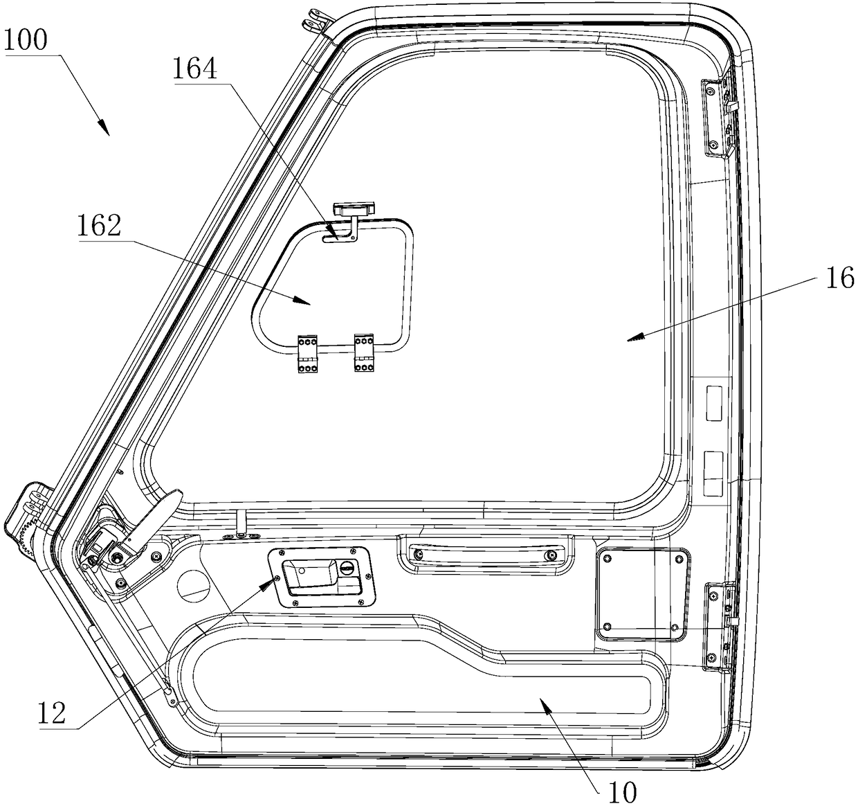 Helicopter cabin door with easy-to-operate internal unlocking structure