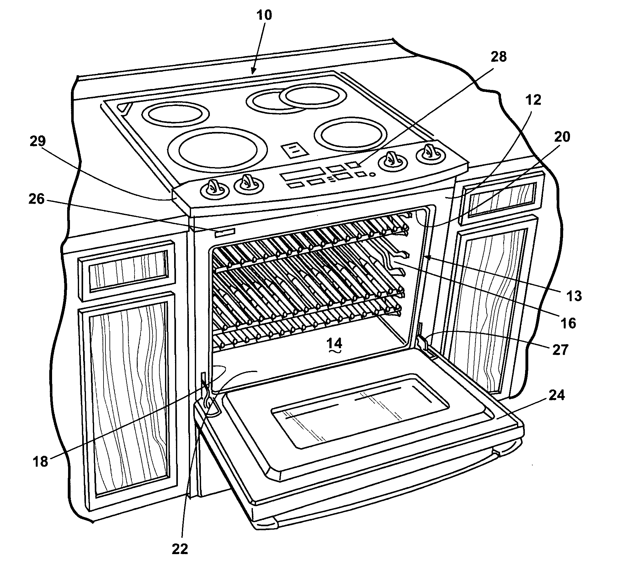 Oven with a system for generating steam