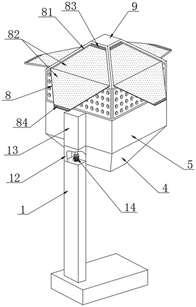 Luring and insect-catching device for gardens