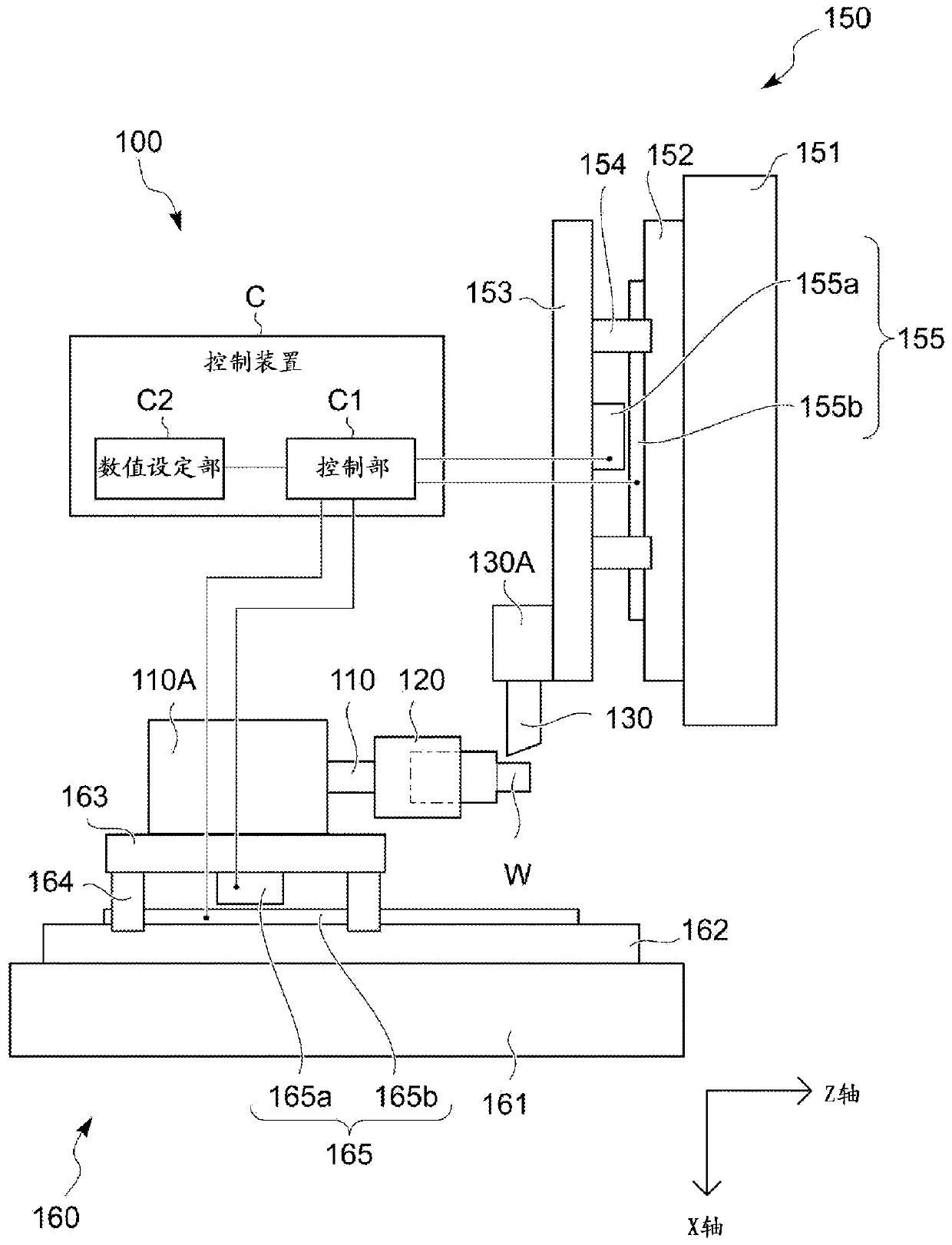 Control device for machine tool, and machine tool provided with said control device