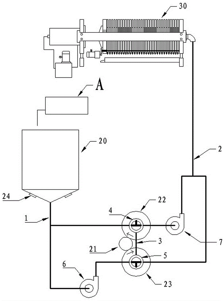 High-efficiency filter-press device of squeezed sugarcane juice