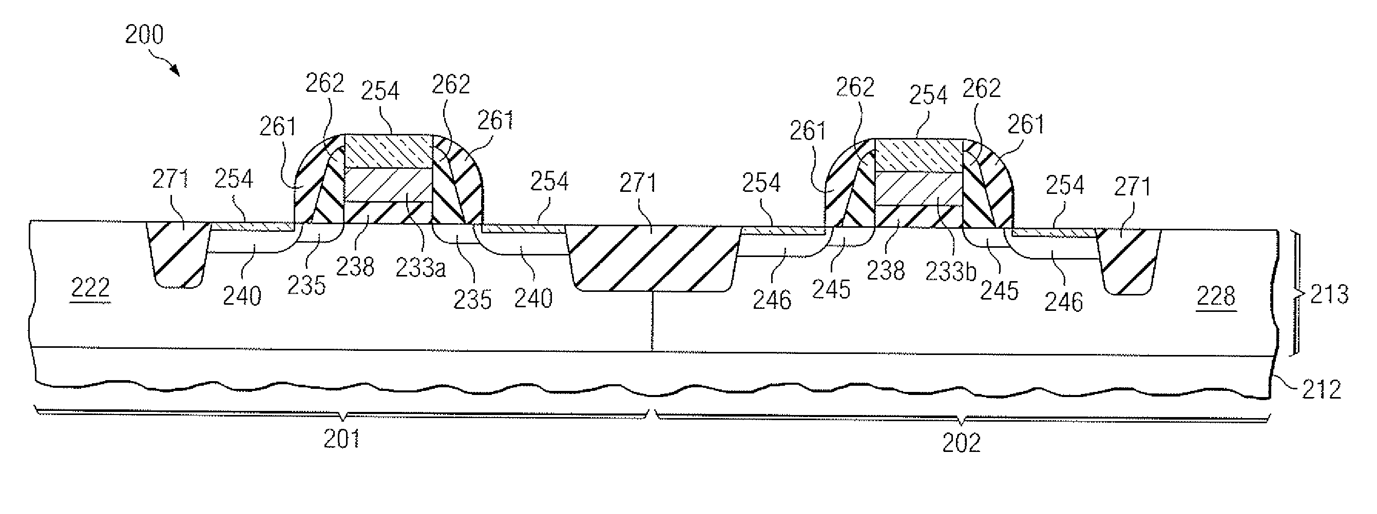 Multiple spacer and carbon implant comprising process and semiconductor devices therefrom