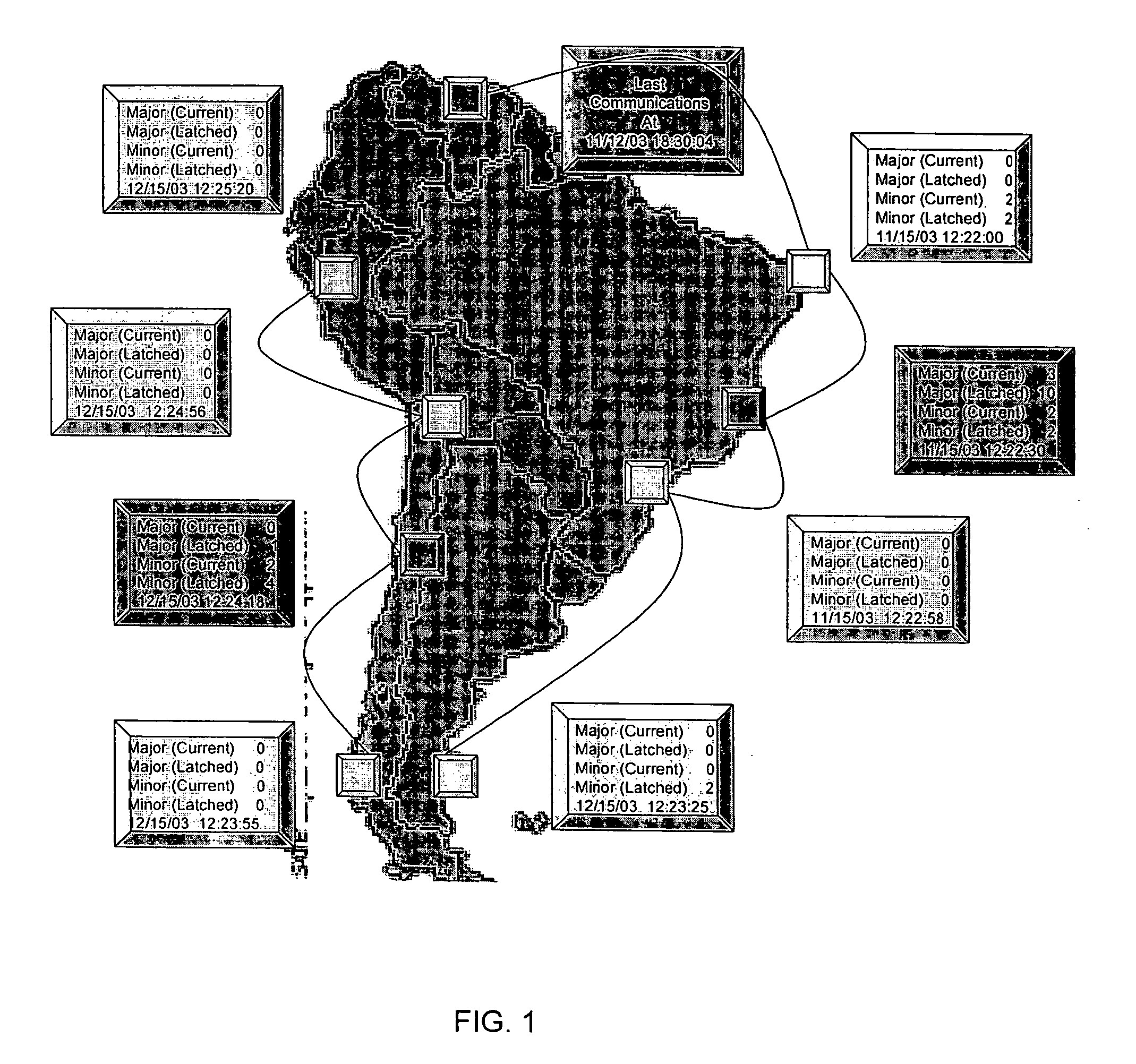 Distributed messaging system and method for sharing network status data