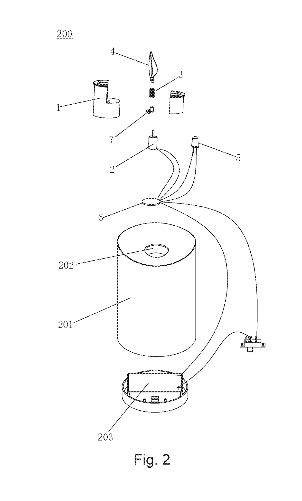 Imitation flame lamp head and flickering imitation flame lamp