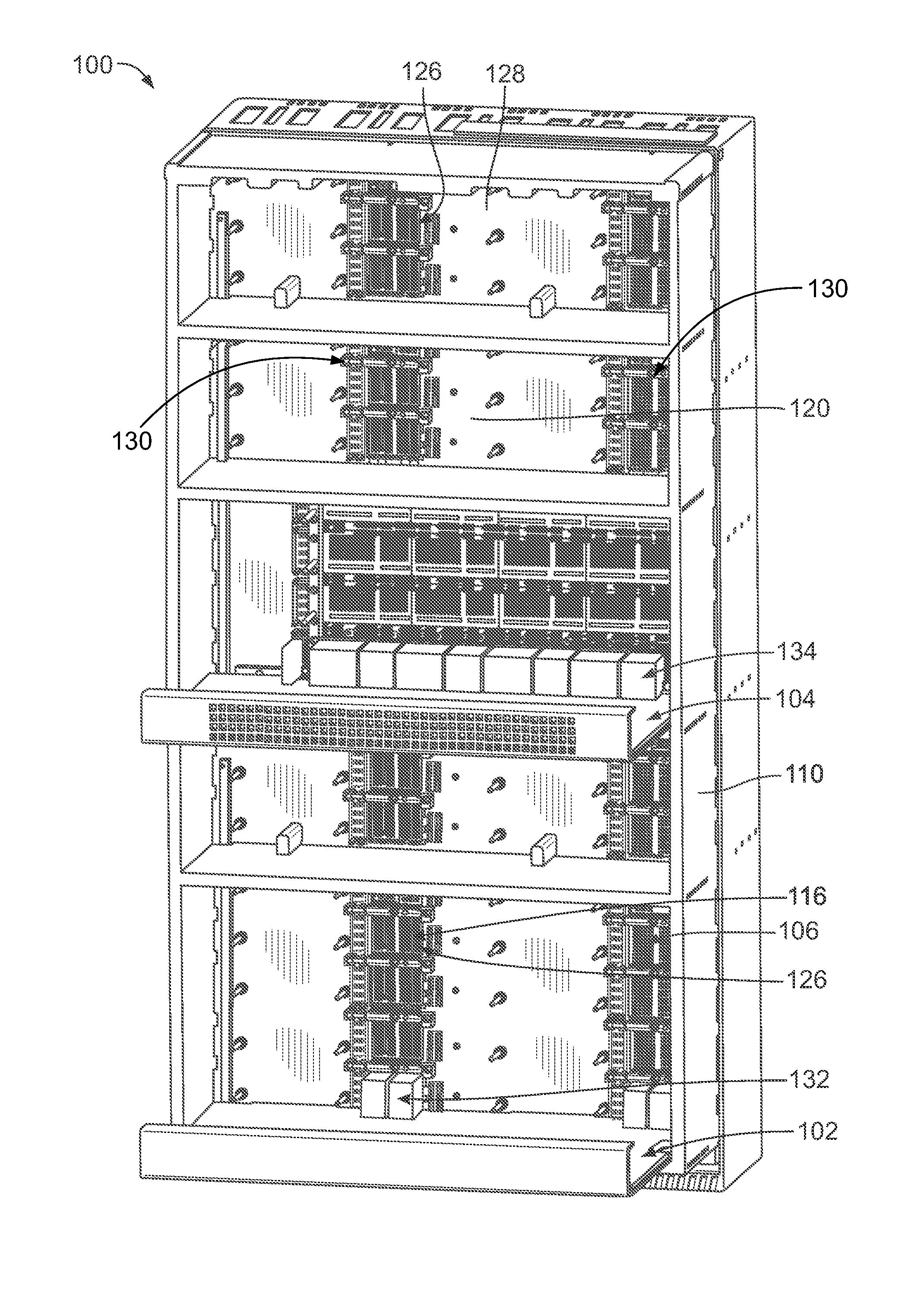 Cable backplane system having stiffeners