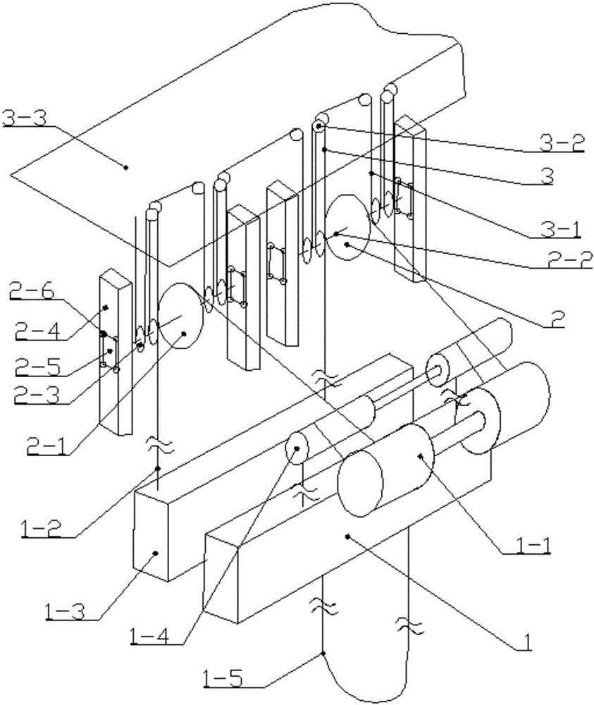Automatic tension balancing device and method of multi-rope winding hoisting steel wire ropes for deep vertical shaft
